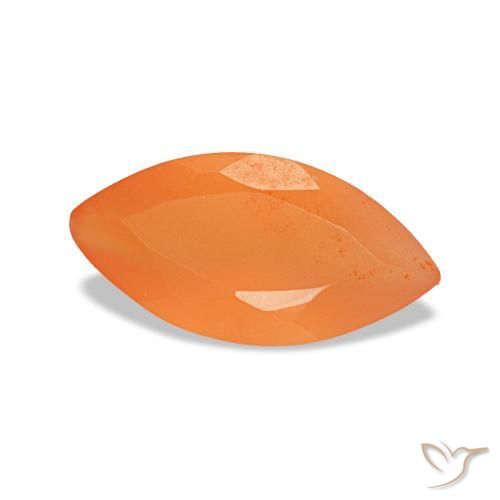 0.50 ct Orange Carnelian Stone, Natural Carnelian in Marquise Facet Shape for Sale