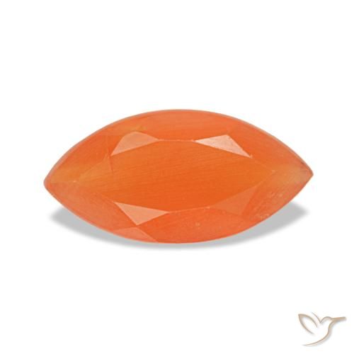 0.44 ct Orange Carnelian Gemstone, Carnelian Gem in Marquise Facet Shape for Sale.