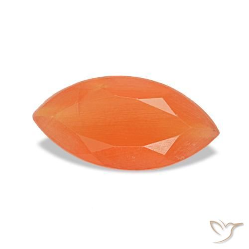 0.44 ct Orange Carnelian Stone, Natural Carnelian in Marquise Facet Shape for Sale