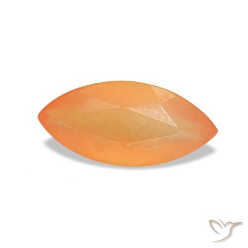 0.35 ct Orange Carnelian Stone, Natural Carnelian in Marquise Facet Shape for Sale