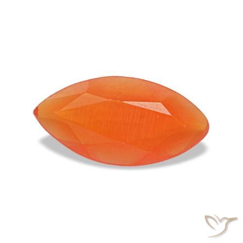 0.28 ct Orange Carnelian Stone, Natural Carnelian in Marquise Facet Shape for Sale