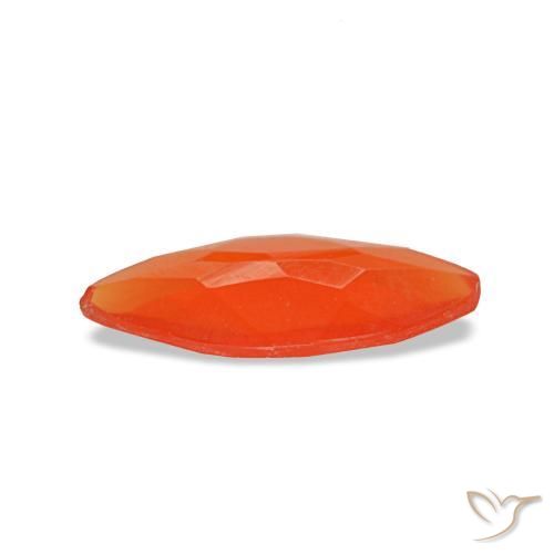 Carnelian Gemstone in 8 x 4 mm (calibrated) Size for Sale, Carnelian Stone in Medium Orange Color