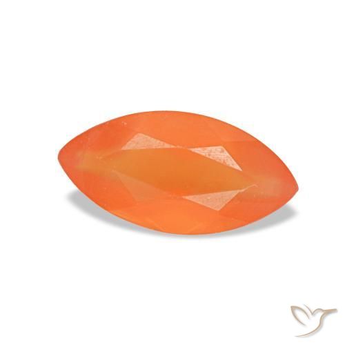 0.36 ct Orange Carnelian Stone, Natural Carnelian in Marquise Facet Shape for Sale