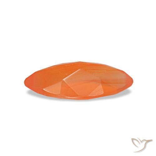 Carnelian Gemstone in 7.6 x 3.8 mm Size for Sale, Carnelian Stone in Medium Orange Color