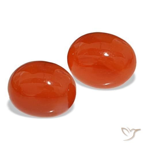 5.73 ctw Red Carnelian Stones, Natural Carnelian in Oval Cabochon Shape for Sale