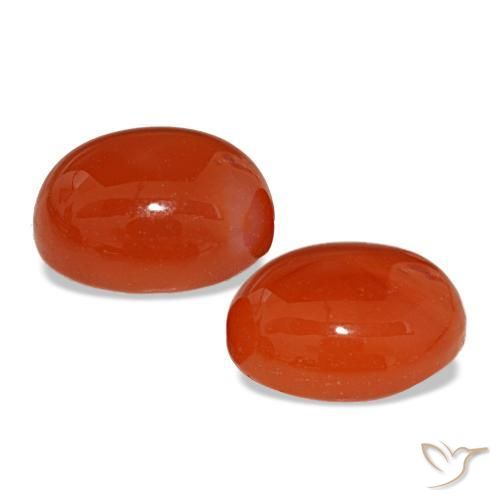 Carnelian Gemstones in 10 x 8 mm (calibrated) Size for Sale, Carnelian Stones in Orange Red Color