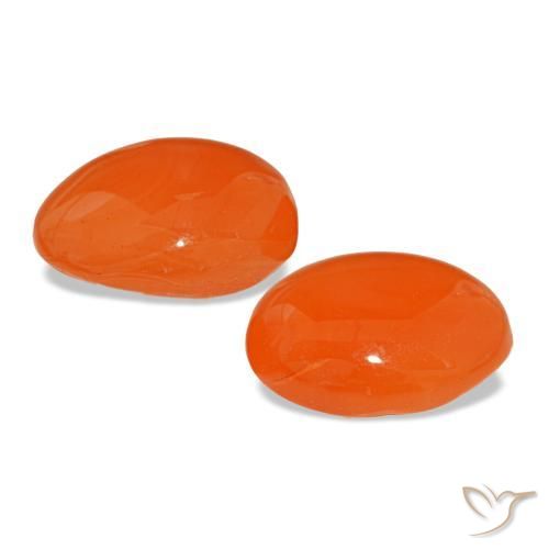 Carnelian Gemstones in 10 x 8 mm (calibrated) Size for Sale, Carnelian Stones in Intense Orange Color