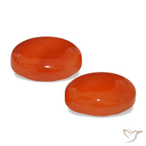 Carnelian Gemstones in 10 x 8 mm (calibrated) Size for Sale, Carnelian Stones in Amber Orange Color