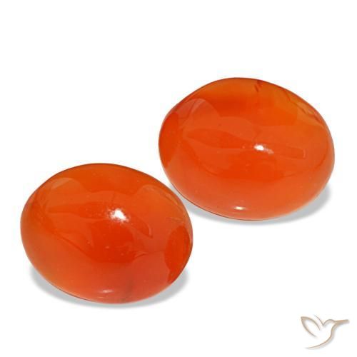 4.82 ctw Red Carnelian Stones, Natural Carnelian in Oval Cabochon Shape for Sale