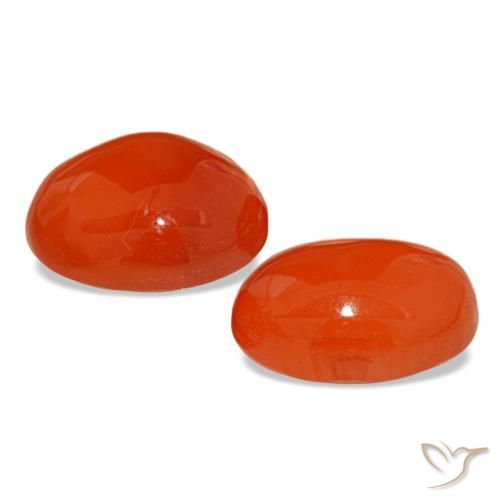 Carnelian Gemstones in 10.1 x 8.6 mm Size for Sale, Carnelian Stones in Bright Crimson Red-Orange Color