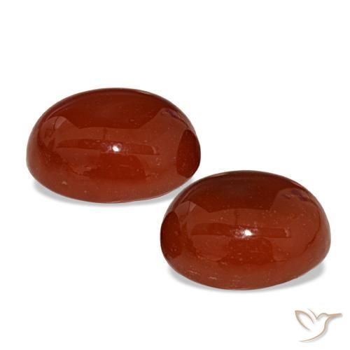 Carnelian Gemstones in 11 x 9 mm (calibrated) Size for Sale, Carnelian Stones in Fire Red Color