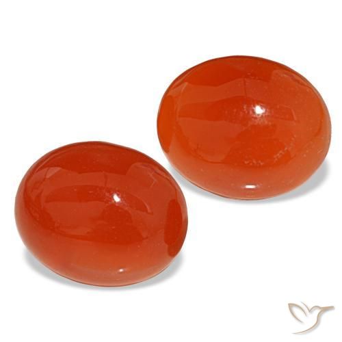 7.26 ctw Red Carnelian Stones, Natural Carnelian in Oval Cabochon Shape for Sale