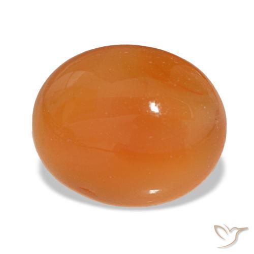 3.32 ct Orange Carnelian Stone, Natural Carnelian in Oval Cabochon Shape for Sale