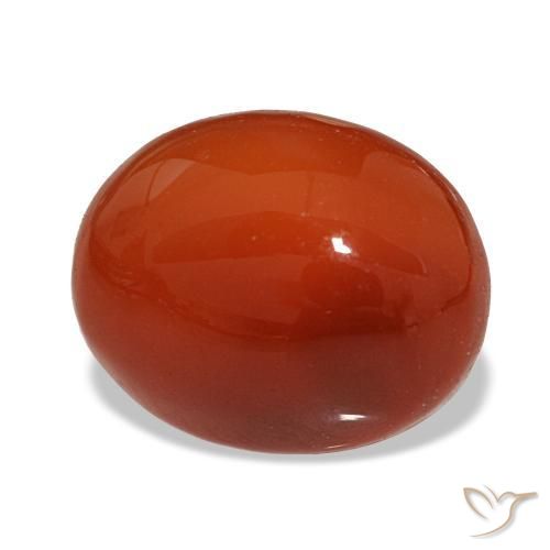 3.06 ct Red Carnelian Stone, Natural Carnelian in Oval Cabochon Shape for Sale