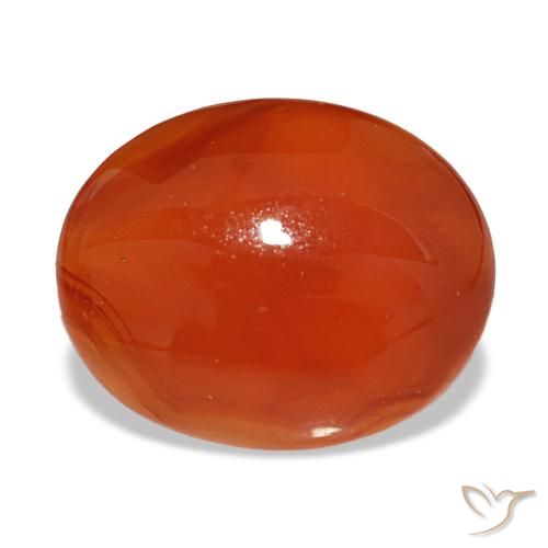 2.85 ct Red Carnelian Gemstone, Carnelian Gem in Oval Cabochon Shape for Sale.