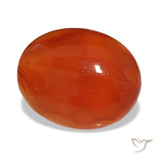 2.85 ct Red Carnelian Stone, Natural Carnelian in Oval Cabochon Shape for Sale