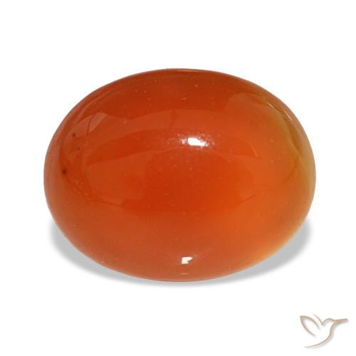 2.55 ct Red Carnelian Gemstone, Carnelian Gem in Oval Cabochon Shape for Sale.