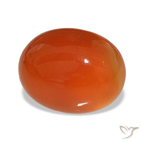 2.55 ct Red Carnelian Stone, Natural Carnelian in Oval Cabochon Shape for Sale