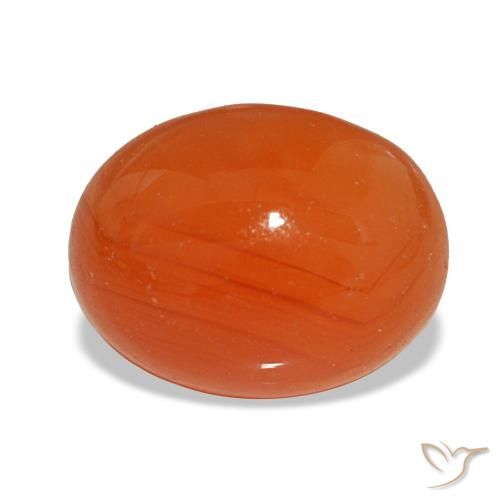 2.18 ct Red Carnelian Gemstone, Carnelian Gem in Oval Cabochon Shape for Sale.