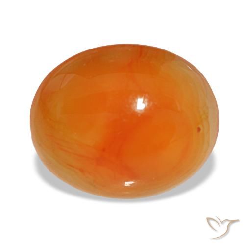 3.24 ct Red Carnelian Gemstone, Carnelian Gem in Oval Cabochon Shape for Sale.