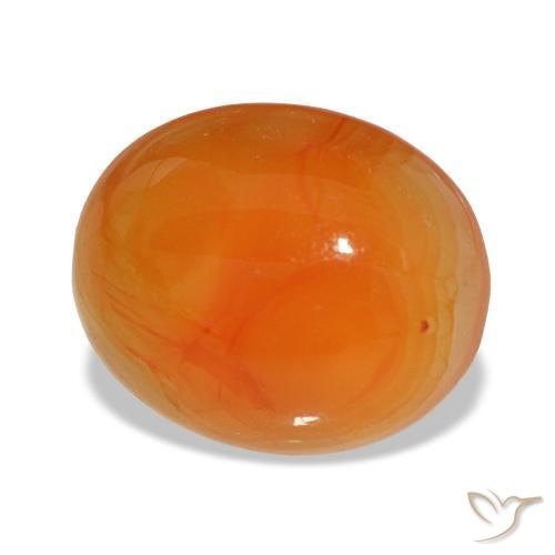 3.24 ct Red Carnelian Stone, Natural Carnelian in Oval Cabochon Shape for Sale