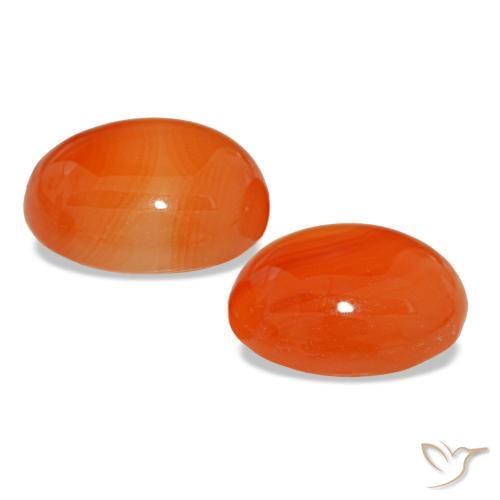 Carnelian Gemstones in 11 x 9 mm (calibrated) Size for Sale, Carnelian Stones in Warm Apricot Orange Color