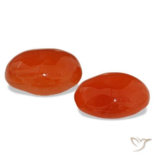 Carnelian Gemstones in 11 x 9 mm (calibrated) Size for Sale, Carnelian Stones in Warm Orange Color