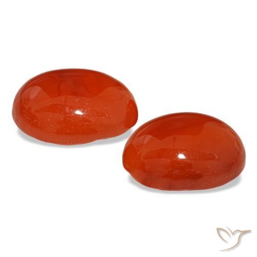 Carnelian Gemstones in 10 x 8 mm (calibrated) Size for Sale, Carnelian Stones in Amber Orange Color