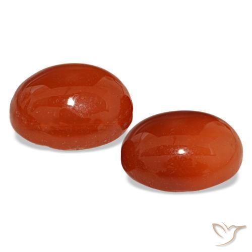 Carnelian Gemstones in 10.1 x 8.4 mm Size for Sale, Carnelian Stones in Warm Orange Color
