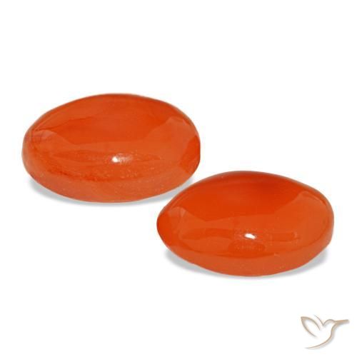 Carnelian Gemstones in 10 x 8 mm (calibrated) Size for Sale, Carnelian Stones in Reddish Orange Color