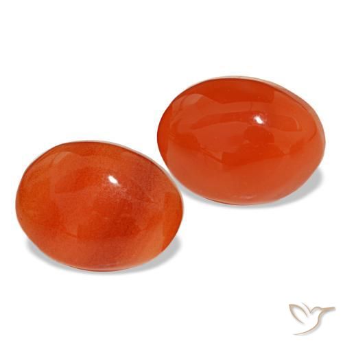 4.25 ctw Orange Carnelian Stones, Natural Carnelian in Oval Cabochon Shape for Sale