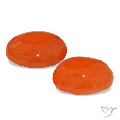 Carnelian Gemstones in 10 x 8 mm (calibrated) Size for Sale, Carnelian Stones in Medium Orange Color
