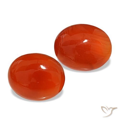 6.25 ctw Orange Carnelian Stones, Natural Carnelian in Oval Cabochon Shape for Sale