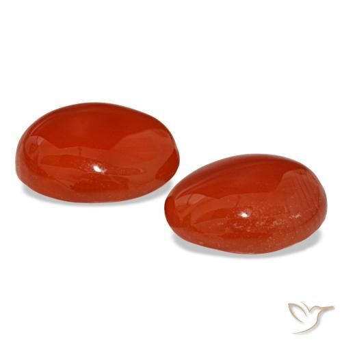 Carnelian Gemstones in 11 x 9 mm (calibrated) Size for Sale, Carnelian Stones in Amber Orange Color