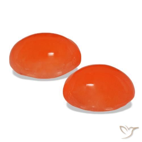 Carnelian Gemstones in 10.3 x 8.4 mm Size for Sale, Carnelian Stones in Medium Orange Color