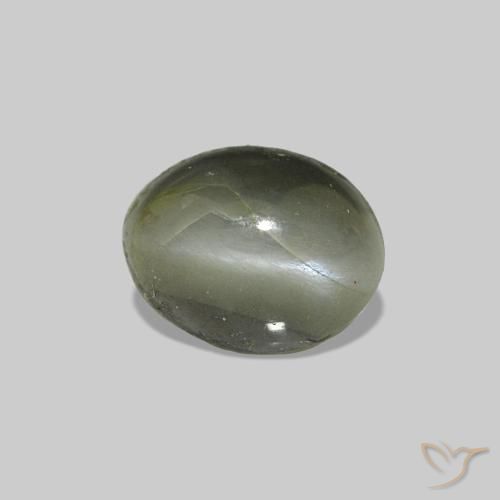 0.71 ct Green Cat's Eye Alexandrite Stone, Natural Cat's Eye Alexandrite in Oval Cabochon Shape for Sale
