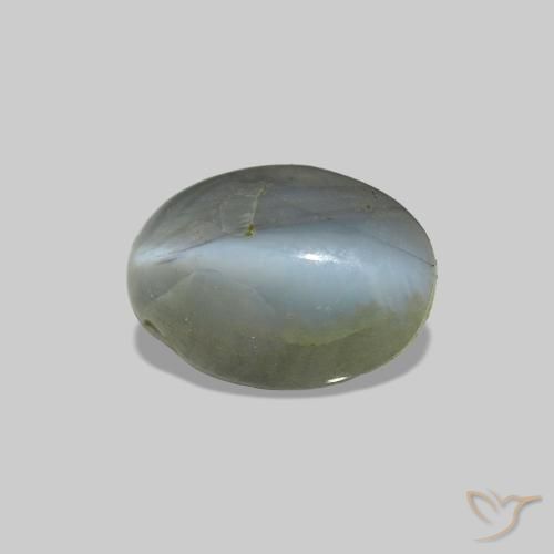 0.86 ct Green Cat's Eye Alexandrite Stone, Natural Cat's Eye Alexandrite in Oval Cabochon Shape for Sale