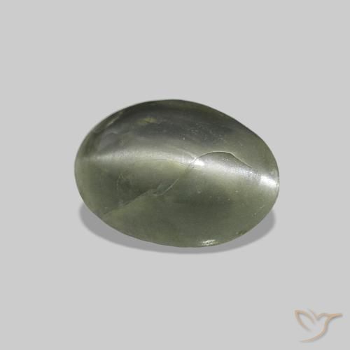 0.69 ct Green Cat's Eye Alexandrite Stone, Natural Cat's Eye Alexandrite in Oval Cabochon Shape for Sale