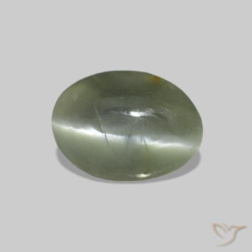 0.50 ct Green Cat's Eye Alexandrite Stone, Natural Cat's Eye Alexandrite in Oval Cabochon Shape for Sale