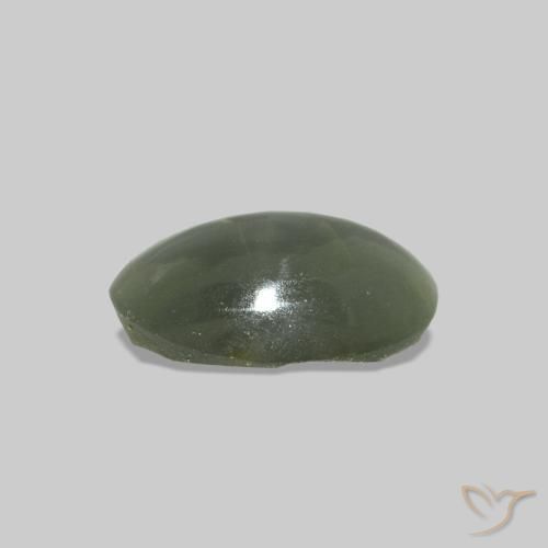 Cat's Eye Alexandrite Gemstone in 5.8 x 4.3 mm Size for Sale, Cat's Eye Alexandrite Stone in Grey Green Color