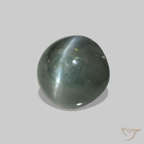 0.53 ct Green Cat's Eye Alexandrite Stone, Natural Cat's Eye Alexandrite in Round Cabochon Shape for Sale