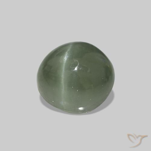 0.59 ct Green Cat's Eye Alexandrite Stone, Natural Cat's Eye Alexandrite in Oval Cabochon Shape for Sale