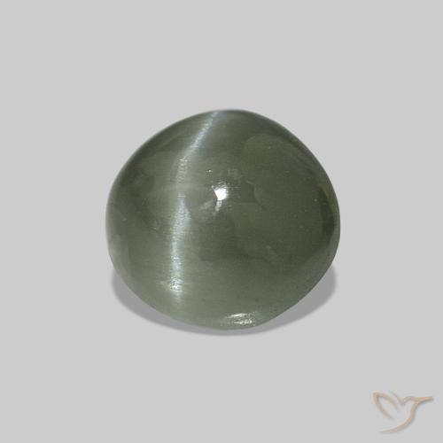 0.54 ct Green Cat's Eye Alexandrite Stone, Natural Cat's Eye Alexandrite in Oval Cabochon Shape for Sale