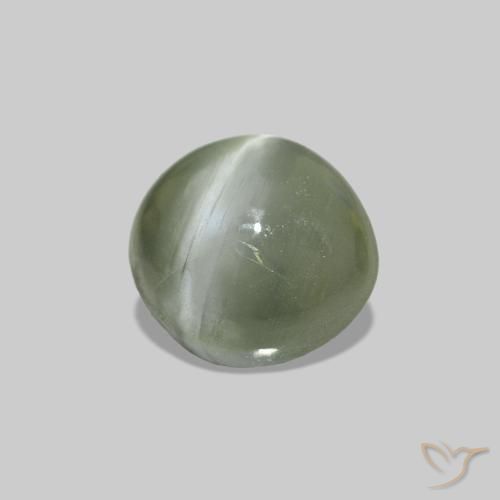 0.60 ct Green Cat's Eye Alexandrite Stone, Natural Cat's Eye Alexandrite in Oval Cabochon Shape for Sale
