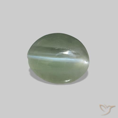 0.62 ct Green Cat's Eye Alexandrite Stone, Natural Cat's Eye Alexandrite in Oval Cabochon Shape for Sale