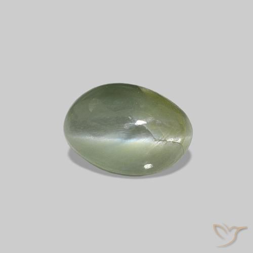 0.62 ct Green Cat's Eye Alexandrite Stone, Natural Cat's Eye Alexandrite in Oval Cabochon Shape for Sale