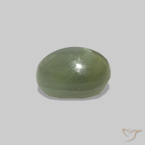 Cat's Eye Alexandrite Gemstone in 5.1 x 3.6 mm Size for Sale, Cat's Eye Alexandrite Stone in Medium Green Color