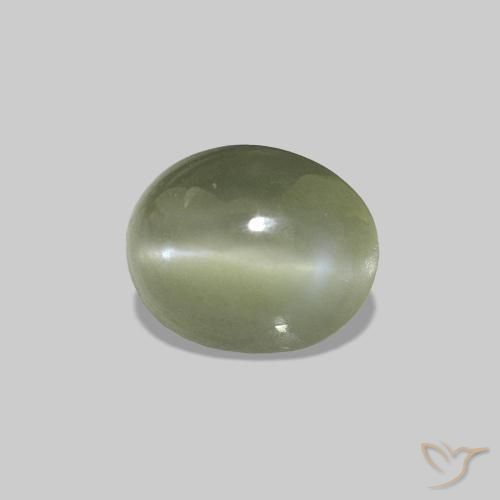 0.81 ct Green Cat's Eye Alexandrite Stone, Natural Cat's Eye Alexandrite in Oval Cabochon Shape for Sale