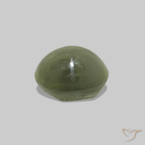 Cat's Eye Alexandrite Gemstone in 5.5 x 4.4 mm Size for Sale, Cat's Eye Alexandrite Stone in Medium Green Color