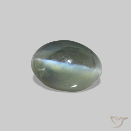 0.74 ct Green Cat's Eye Alexandrite Stone, Natural Cat's Eye Alexandrite in Oval Cabochon Shape for Sale